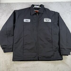 PTI Jacket Mens Large Black Insulated Quilted Full Zip Workwear Uniform MINI